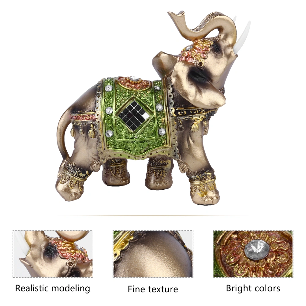 Resin Elephant Desktop Crafts Animal Figurine Ornament Decor