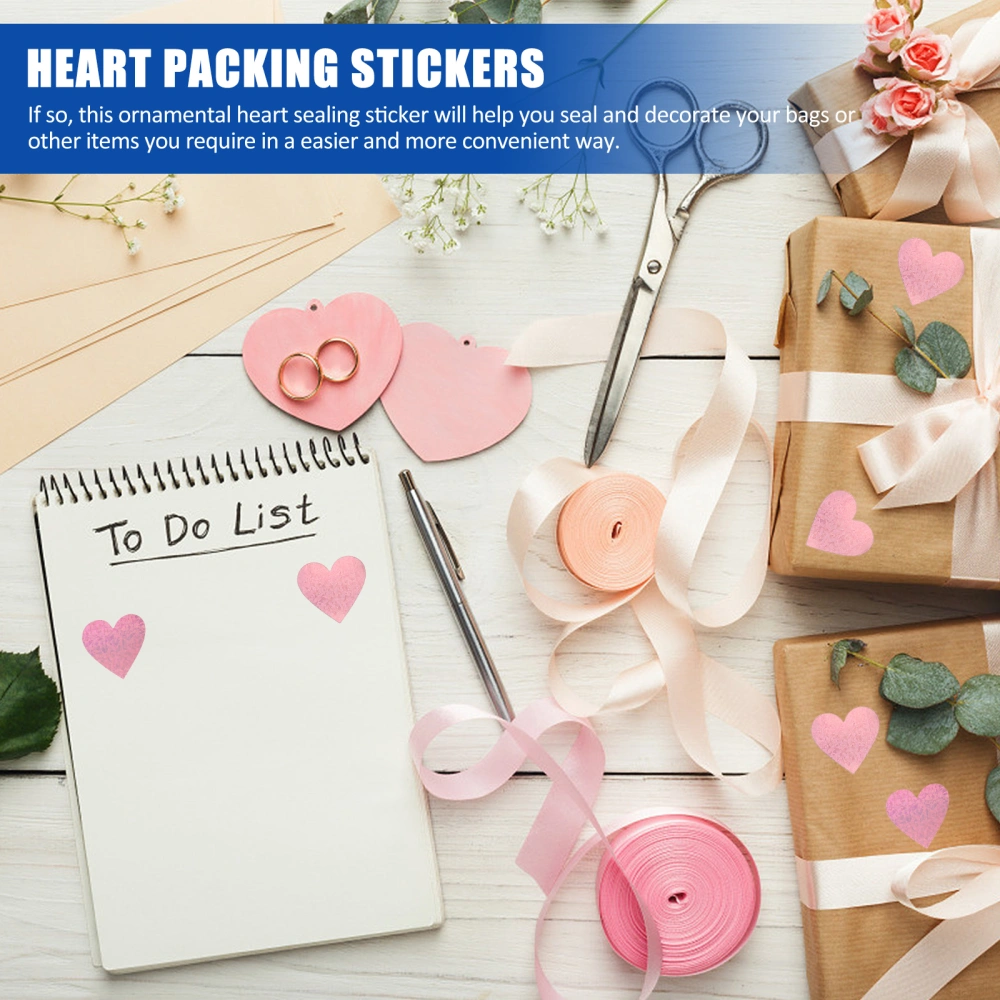 1 Roll Sealing Stickers Heart Labels Envelopes Sealing Stickers Baking Labels