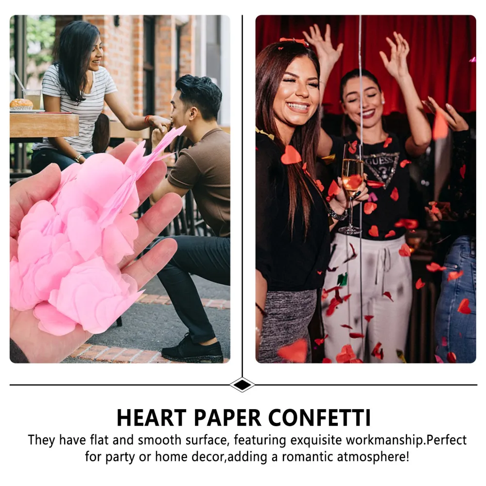 4 Packs Valentine's Day Themed Confetti Party Decoration Heart Paper Confetti