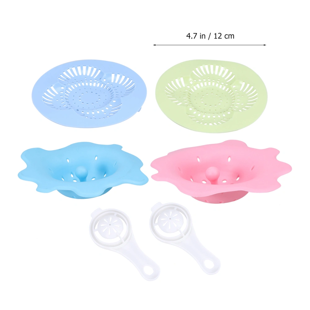 6pcs Egg White Separator Silicone Sink Drainer Filter Strainer Kitchen Bathroom Filter