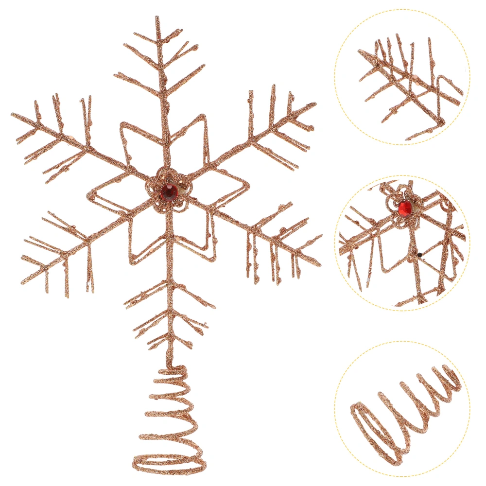 Christmas Iron Snowflake Tree Topper Festival Holiday Ornament Xmas Decoration