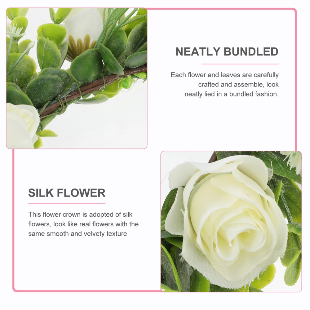 Wedding Head Garland Floral Leaf Wreath Bridal Flower Headband Flower Hair Band