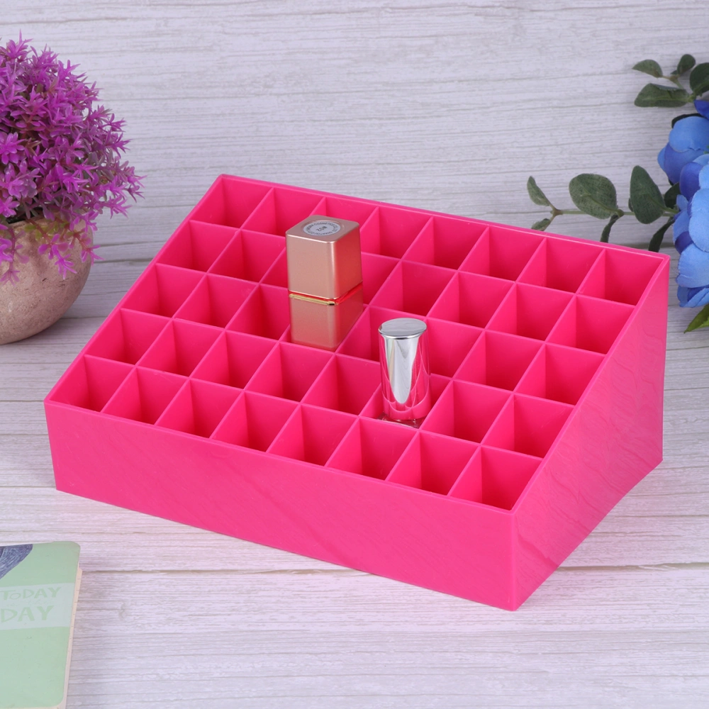 40 Slots Lipstick Storage Box Creative Lipstick Jewelry Storage Holder Makeup Desk Organizer for Home Shop (Claret)