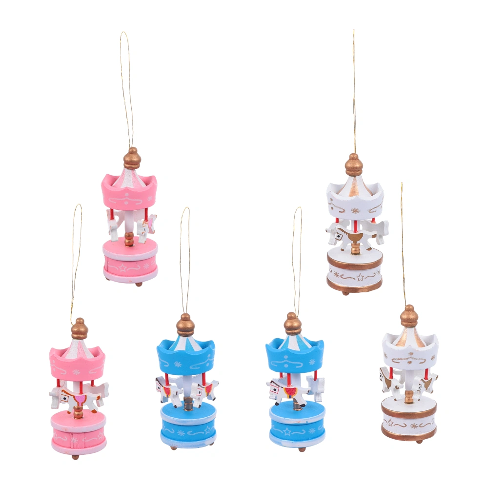 1 Set 6 Pcs Christmas Souvenirs Mini Merry-go-round Home Decorations Ornaments