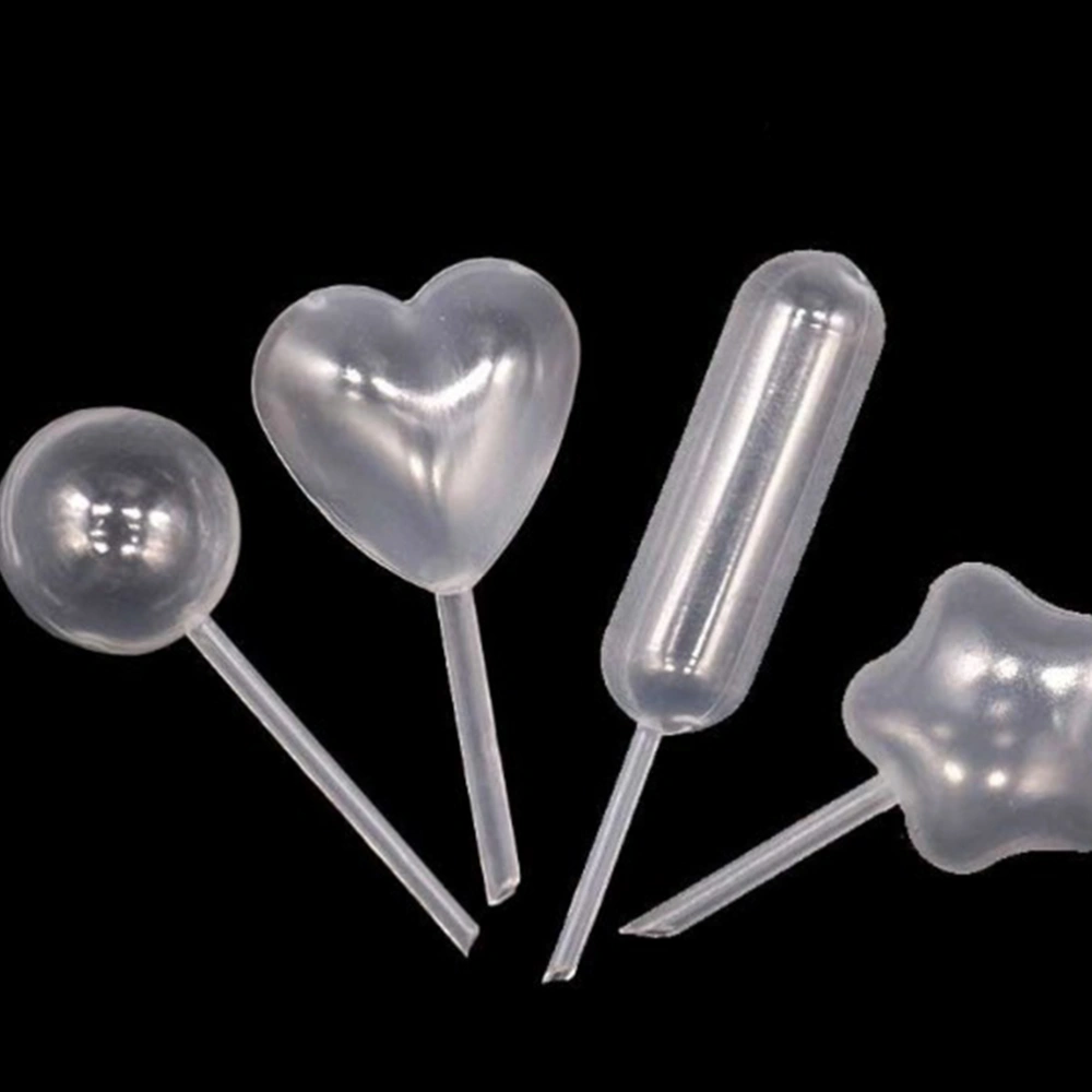 150 Pcs 4ML Disposable Straw Cake Ice Cream Injection Transparent Pipette Dropper Baking Supplies Cake Decoration - 50xHeart Shape Dropper