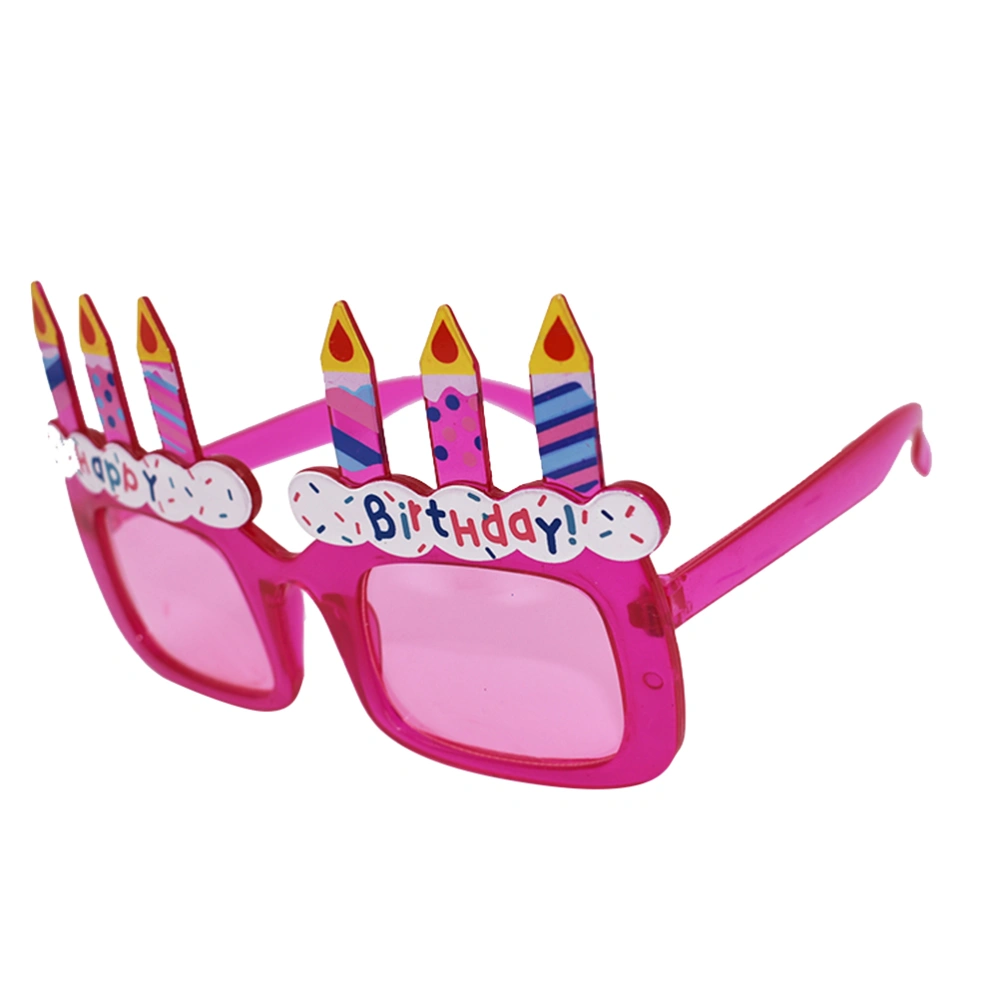 Happy Birthday Candle Sunglasses Novelty Sunglasses For Birthday Gift Party Supplies (Fuchsia)