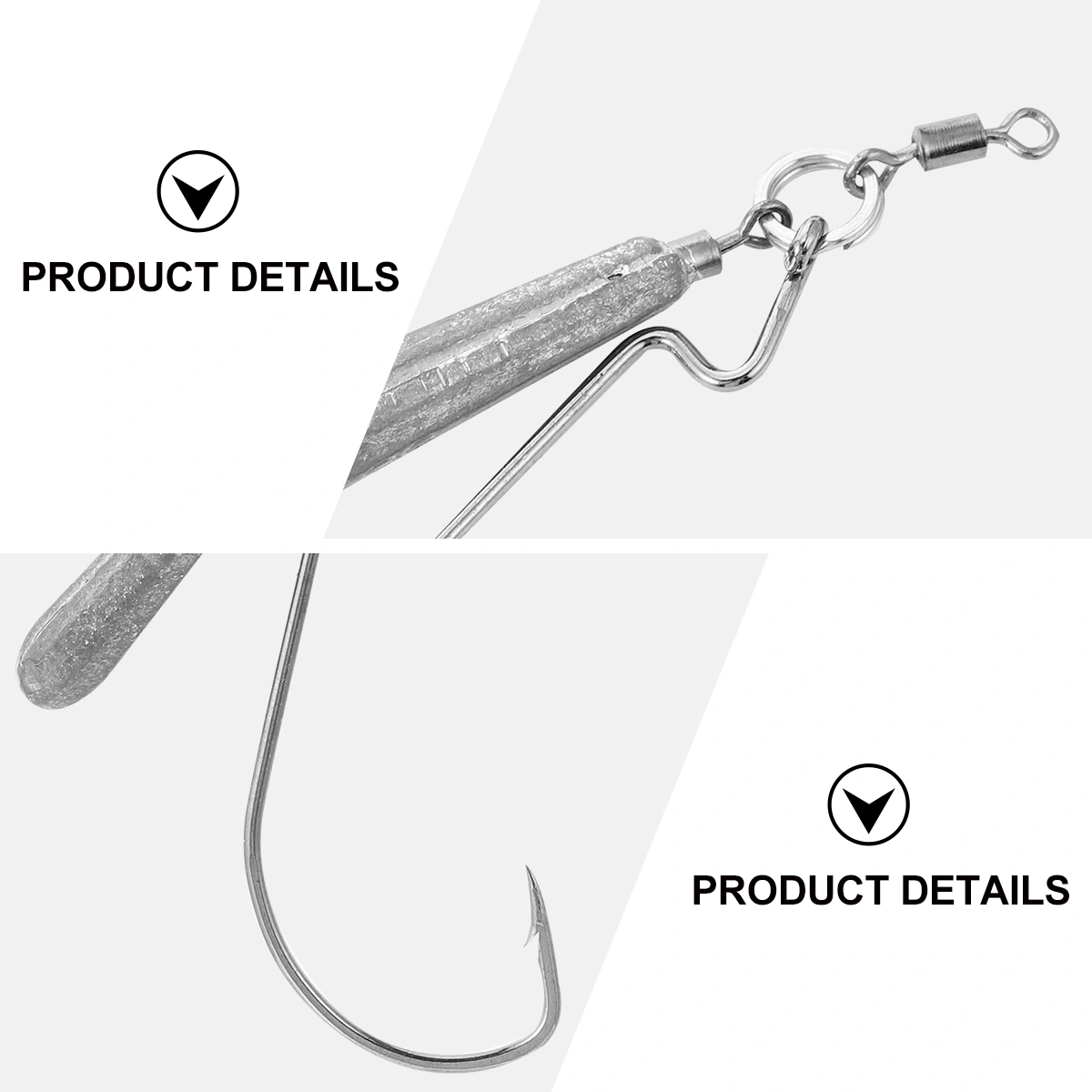 5 Pcs Fishing Lure Hook Crank Fishing Hooks Crank Hooks with Lead Weight