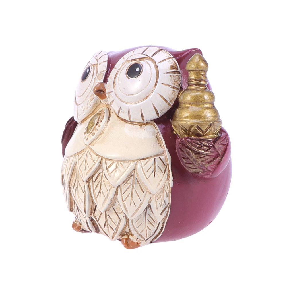 1pc Owl Shaped Resin Adornment Home Decoration Figurine Craft for Living Room Bedroom