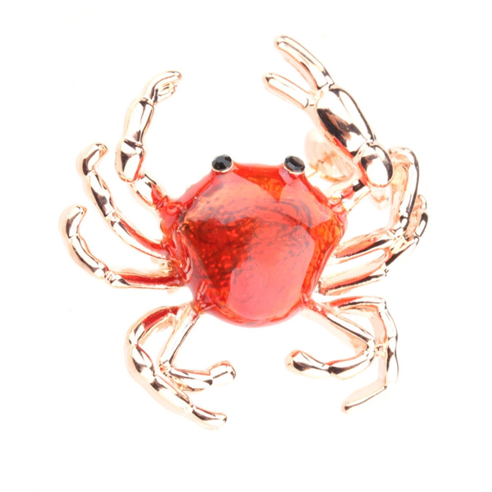 Oil Drop Little Crab Shell Animal Brooch Alloy Brooch for Scarf Banquet Decoration Jewelry Gift (Red)