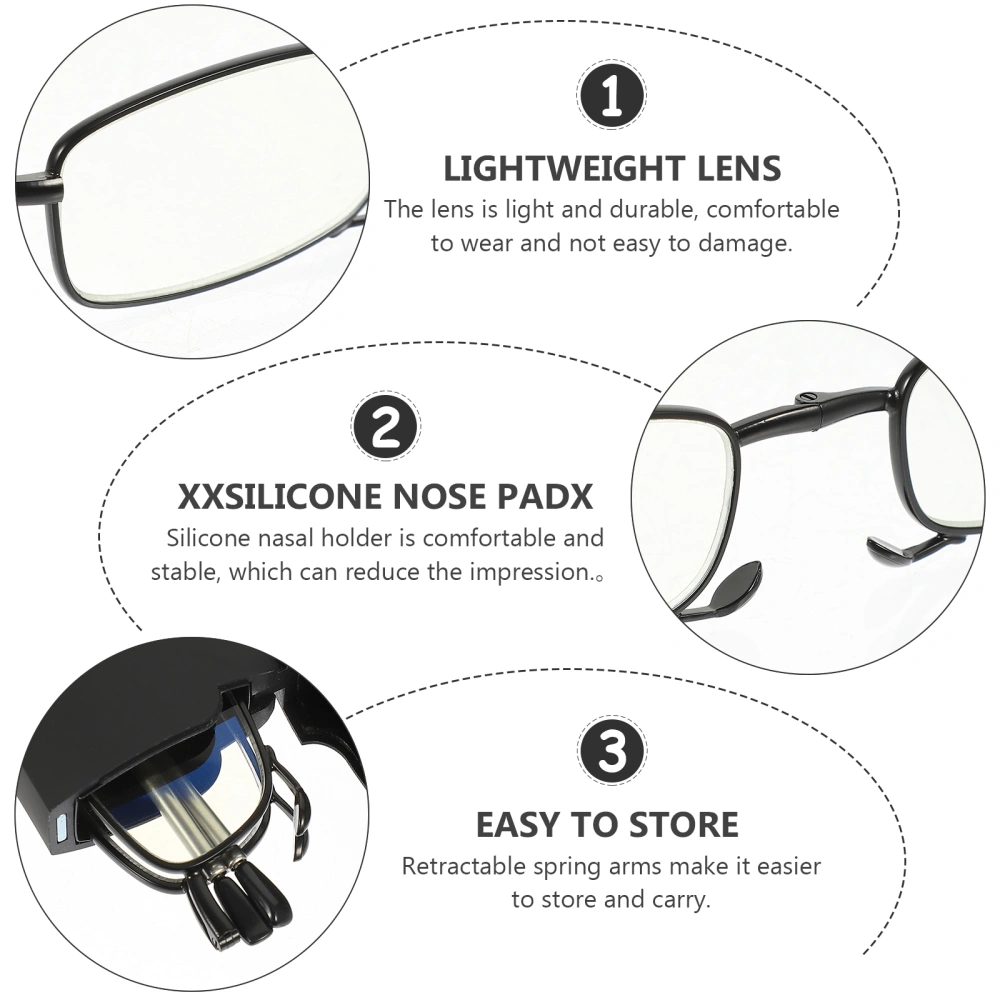 1 Set of Household Reader Glasses Foldable Magnifying Eyeglasses Convenient Presbyopic Glasses