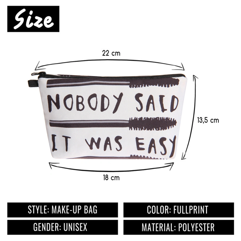1pc Letter Design Makeup Bag Multi-function Handbag Outdoor Cosmetic Bag Sundries Storage Pouch