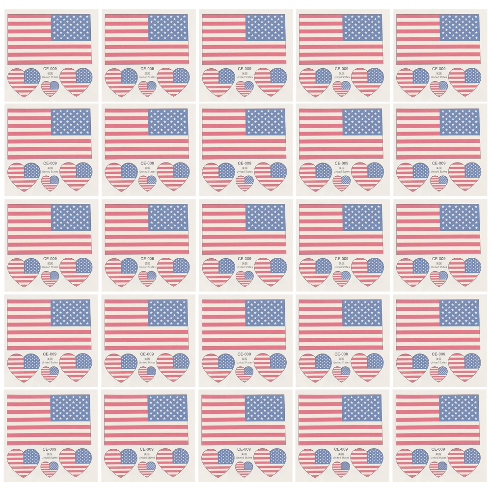 25Pcs Patriotic American Flag Tattoos Stickers Party Temporary Stickers