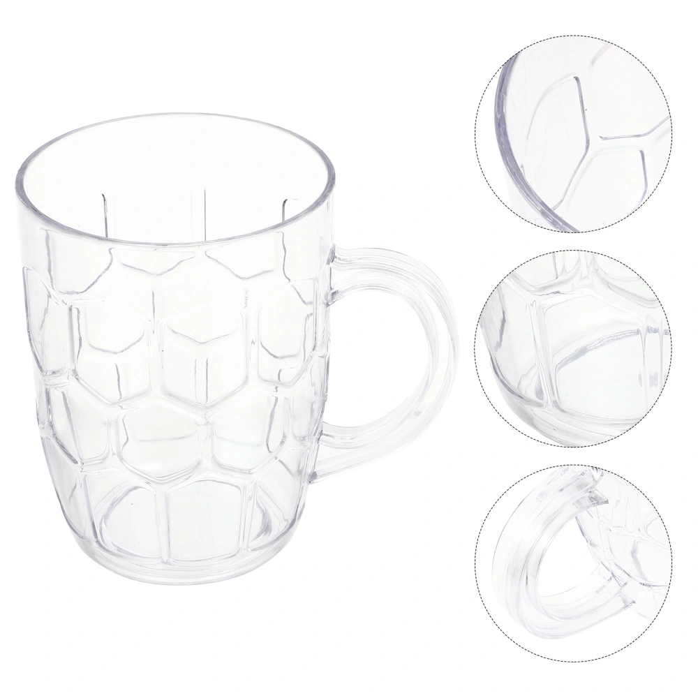 530ml Acrylic Beer Mug with Handle Traditional Mug Glass for Alcohol Beverage