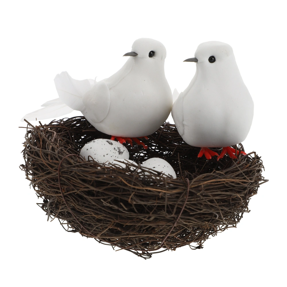 1 Set of Simulated Birds Nest Adornment Birds Nest Decoration for Garden