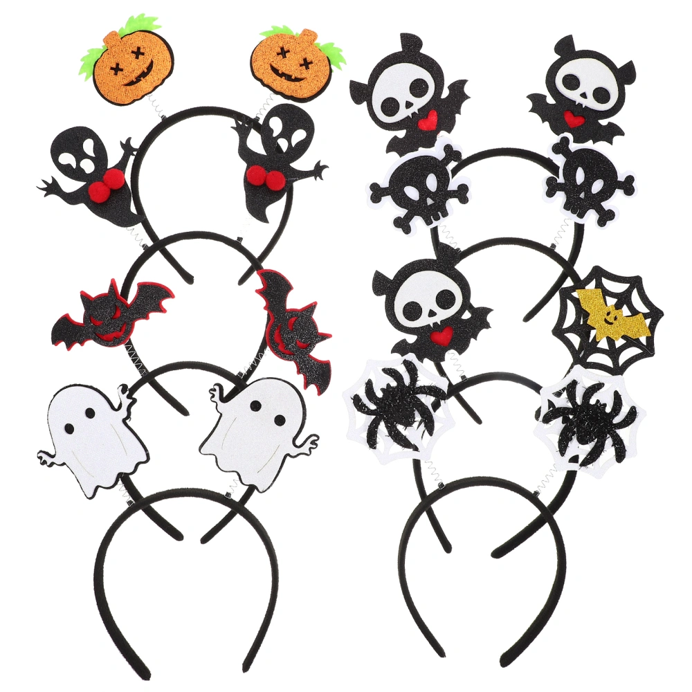 8pcs Halloween Headwear Funny Scary Headband Horror Hair Hoops for Party Mixed Style