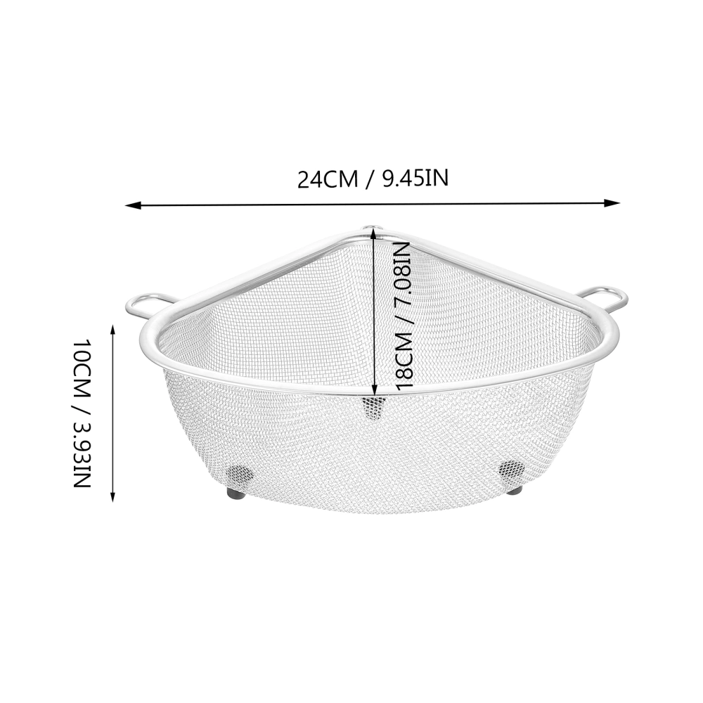 1Pc Stainless Steel Draining Basket Creative Kitchen Triangular Sink Basket