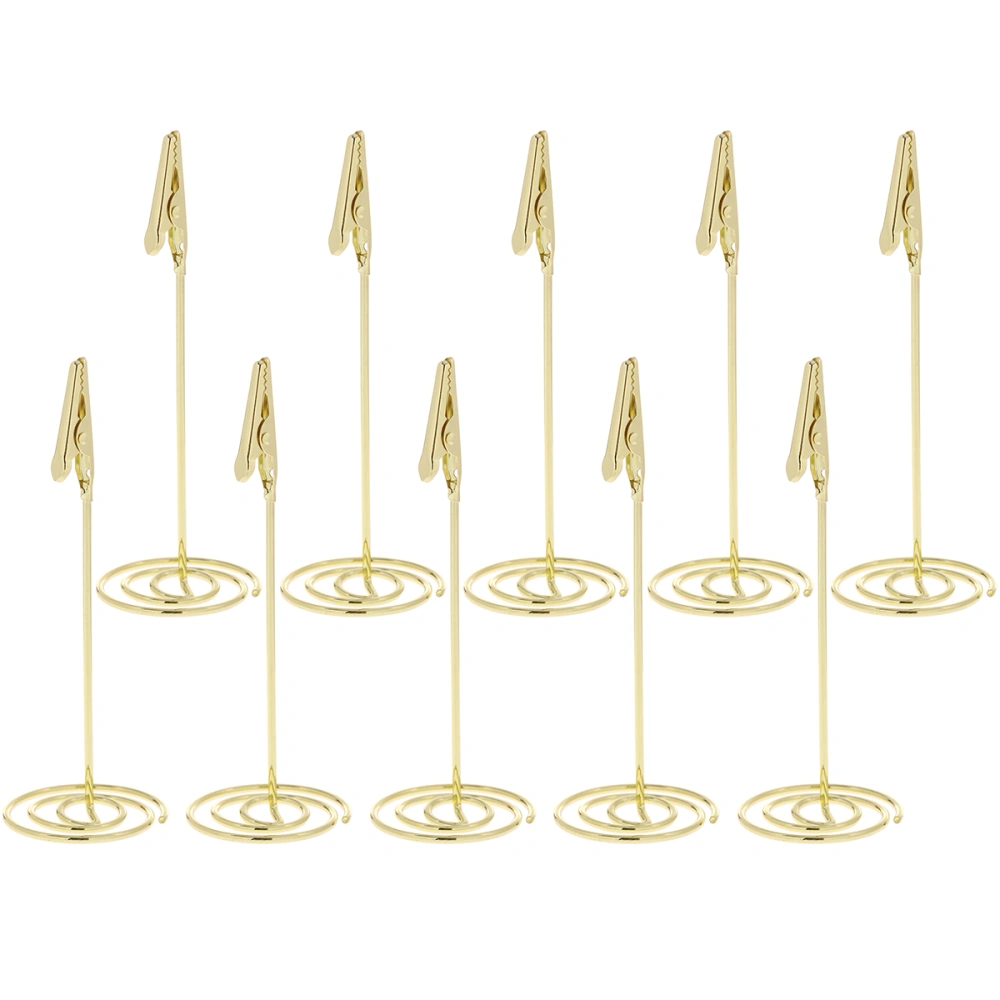 11.5cm Table Number Holders Creative Photo Holder Stands Place Paper Menu Clips for Wedding (Gold)