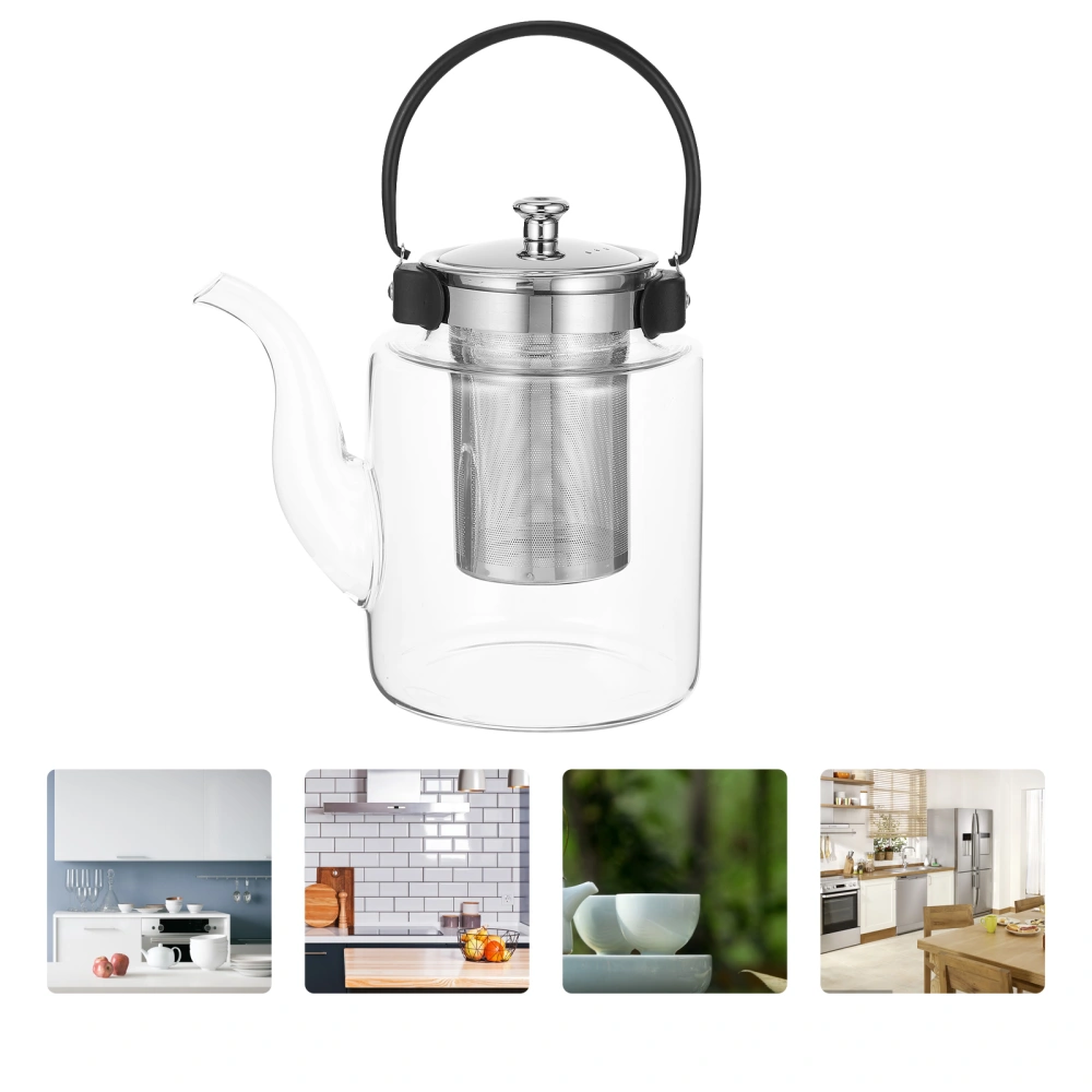 1Pc Glass Kettle Heat-Resistant Strainer Tea Pot Tea Kettle Transparent Tea Pot