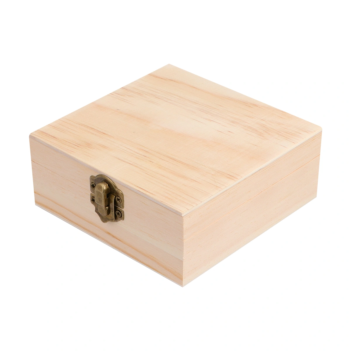 Wooden Jewelry Box Handcraft DIY Jewelry Box Jewelry Storage Box Simple Wooden Jewelry Box (Square)