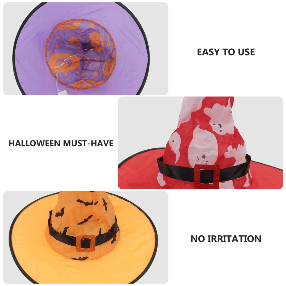 3pcs Decorative Witch Hats Halloween Pendants for Decor Halloween Hanging Decor