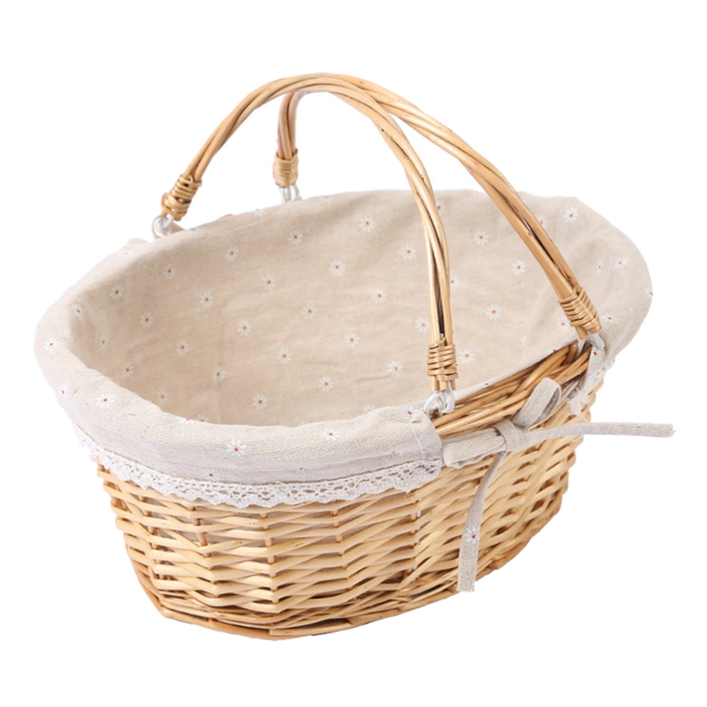 Willow Woven Storage Basket Flower Girls Basket Handheld Wedding Basket