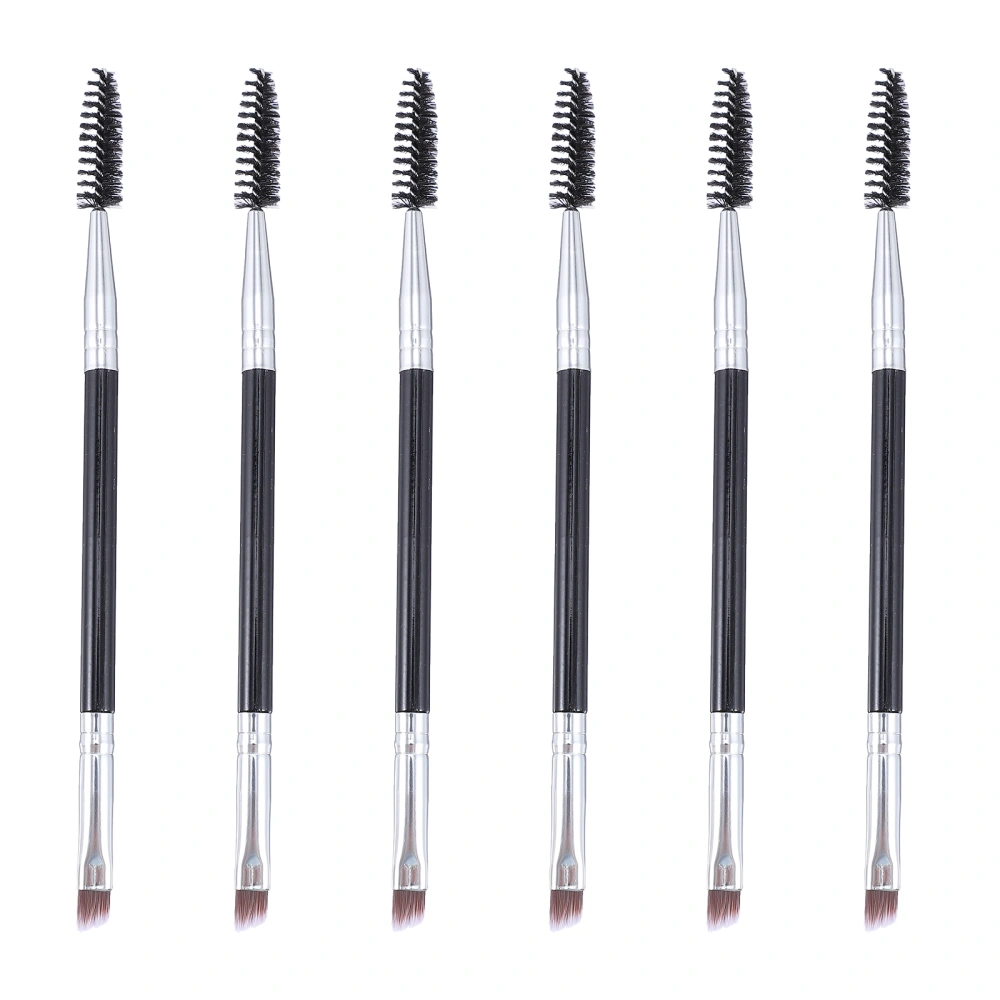 6pcs Duo Eyebrow Brushes Spoolie Brushes and Angled Brow Brushes Eyelash Brushes