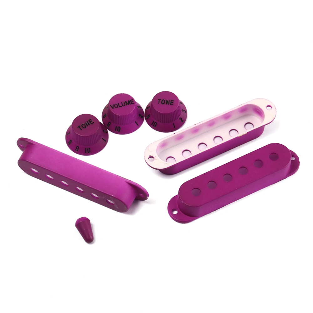 Strat Guitar Pickup Covers Knobs Switch Tip Set for Stratocaster Replacement Accessory Kit Purple