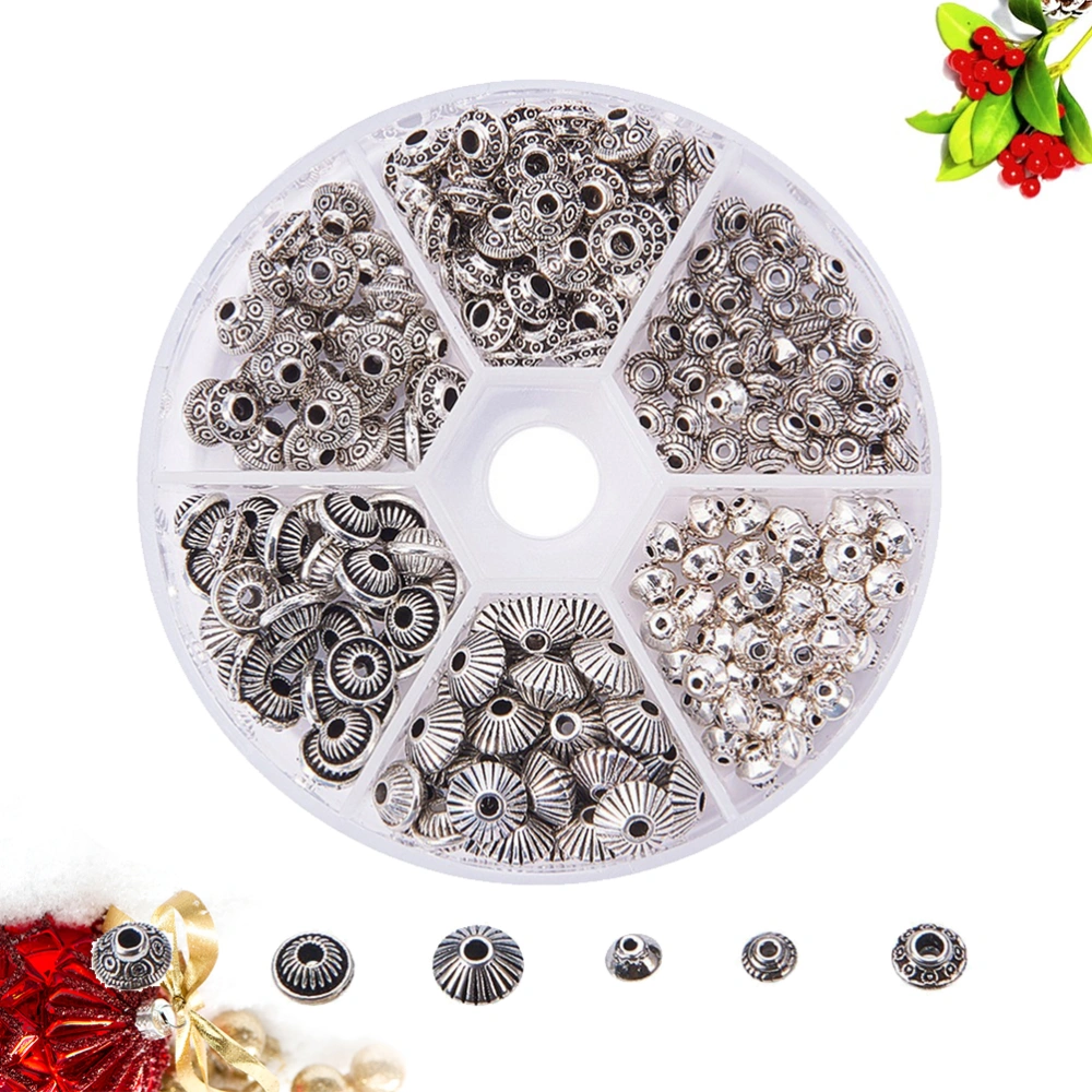 1 Box 260pcs Retro Mini Beads Alloy Beads Creative Biconical Craft Beads Handmade DIY Jewelry Making Beads