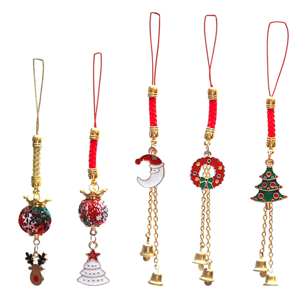 5PCS Xmas Mobile Phone Chains Creative Christmas New Style Pendants (Random Style)