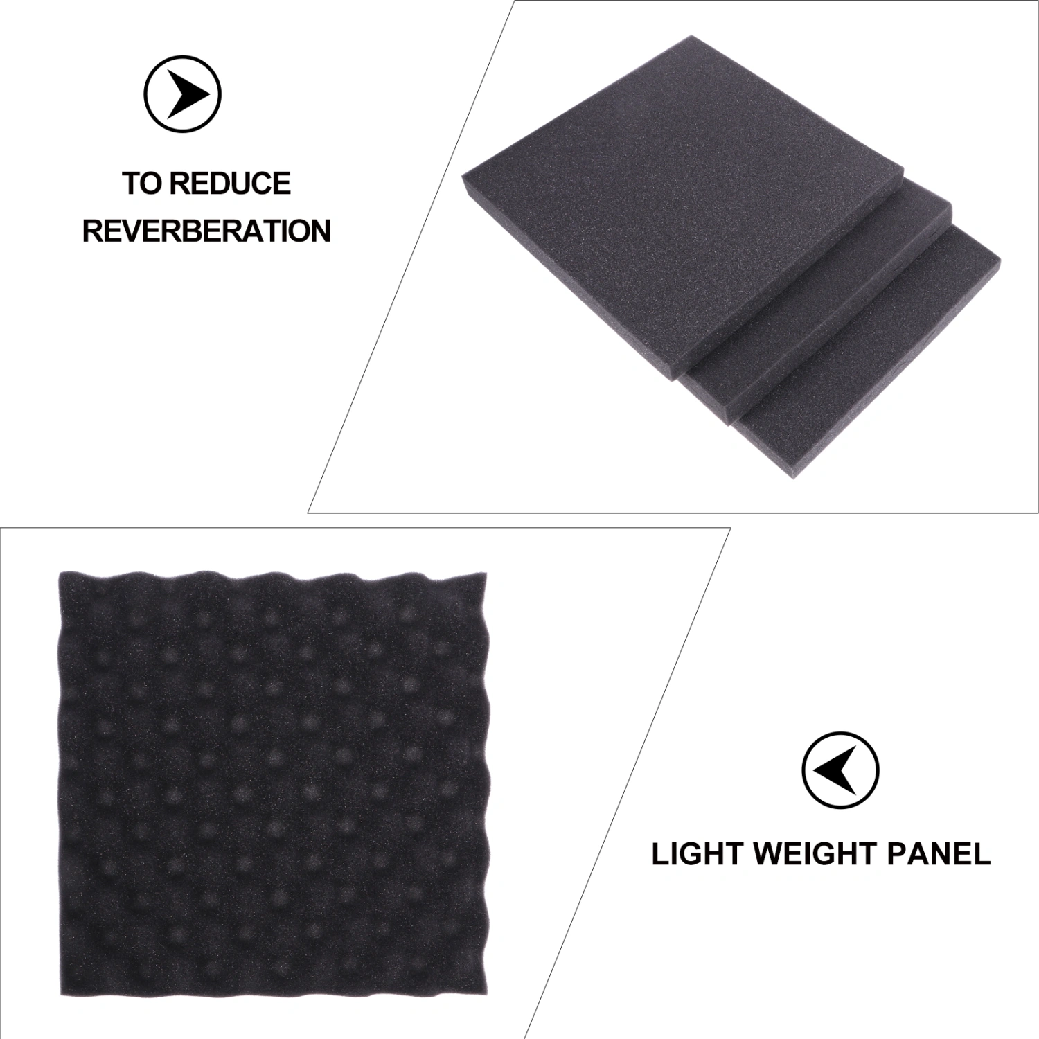 6 PCS Soundproof Fireproof Sound Insulation Wedge Studio Wall Tile