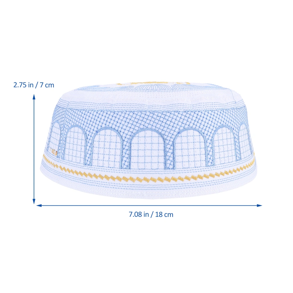 Eid Muslim Worship Hat Embroidered Men Hat Breathable Hat Decorative Hat