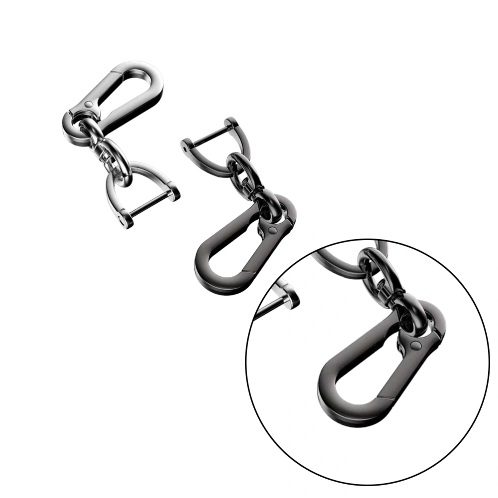 2pcs Car Keychain High-grade Rotating Horseshoe Buckle Key Rings Holder Metal Keychain Buckle