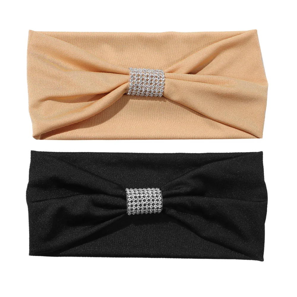 2pcs Wide Yoga Headband Fashionable Delicate Cross Head Wrap Hair Band