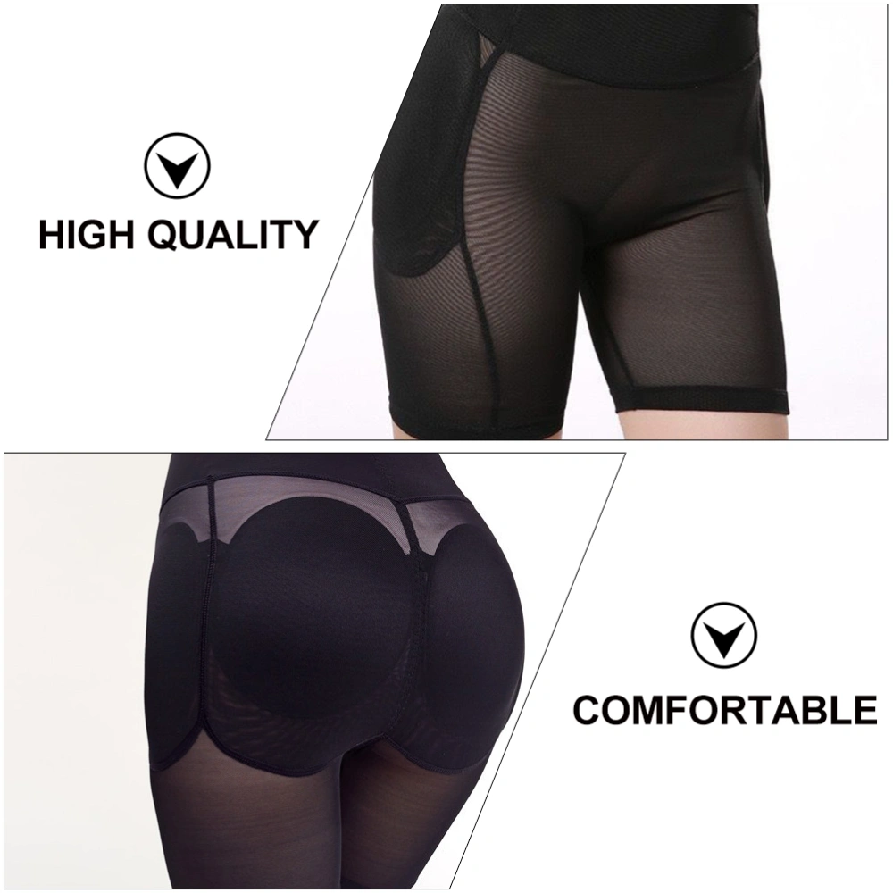 1 Set High-waist Fake Butt Hip Pant High Waist Women Underskirt Short (Black)