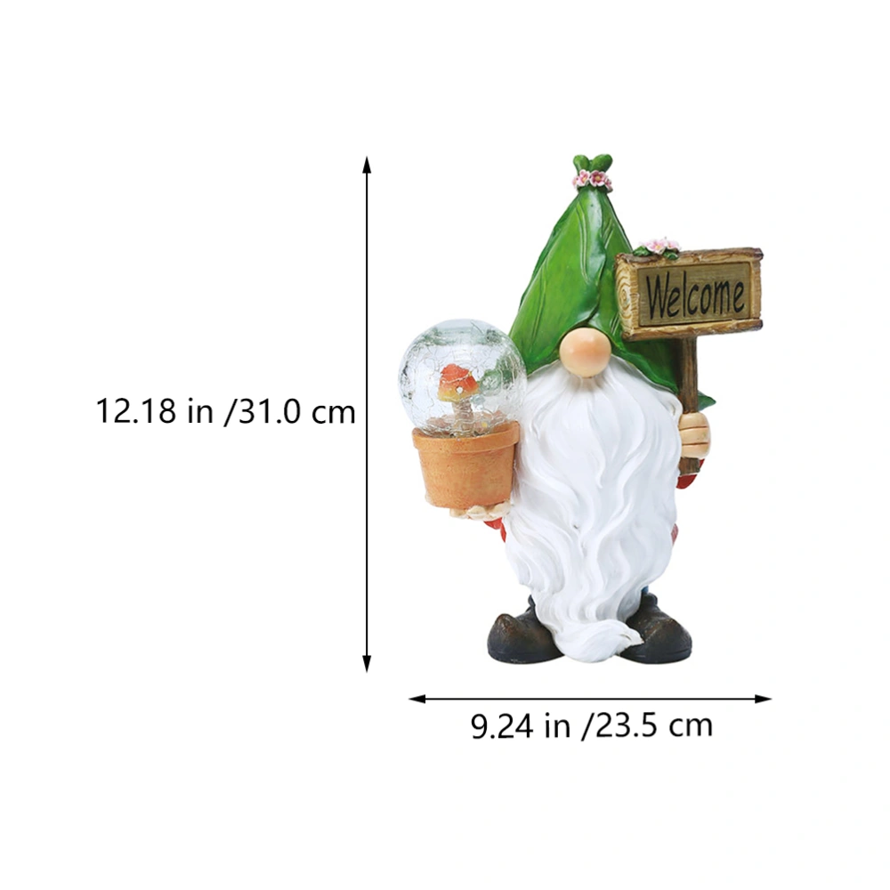 1Pc Christmas Dwarf Adornment Luminous Gnome Resin Ornament Garden Decoration