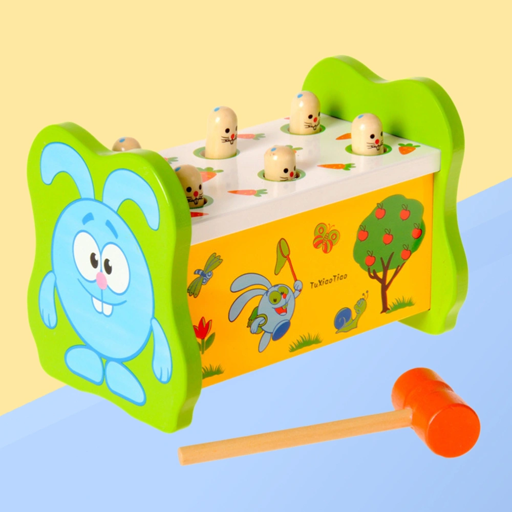 Kids Rabbit Poke A Mole Playing Toy Ground Mouse Parent-child Interactive Game Wooden Percussion Intellectual Toy