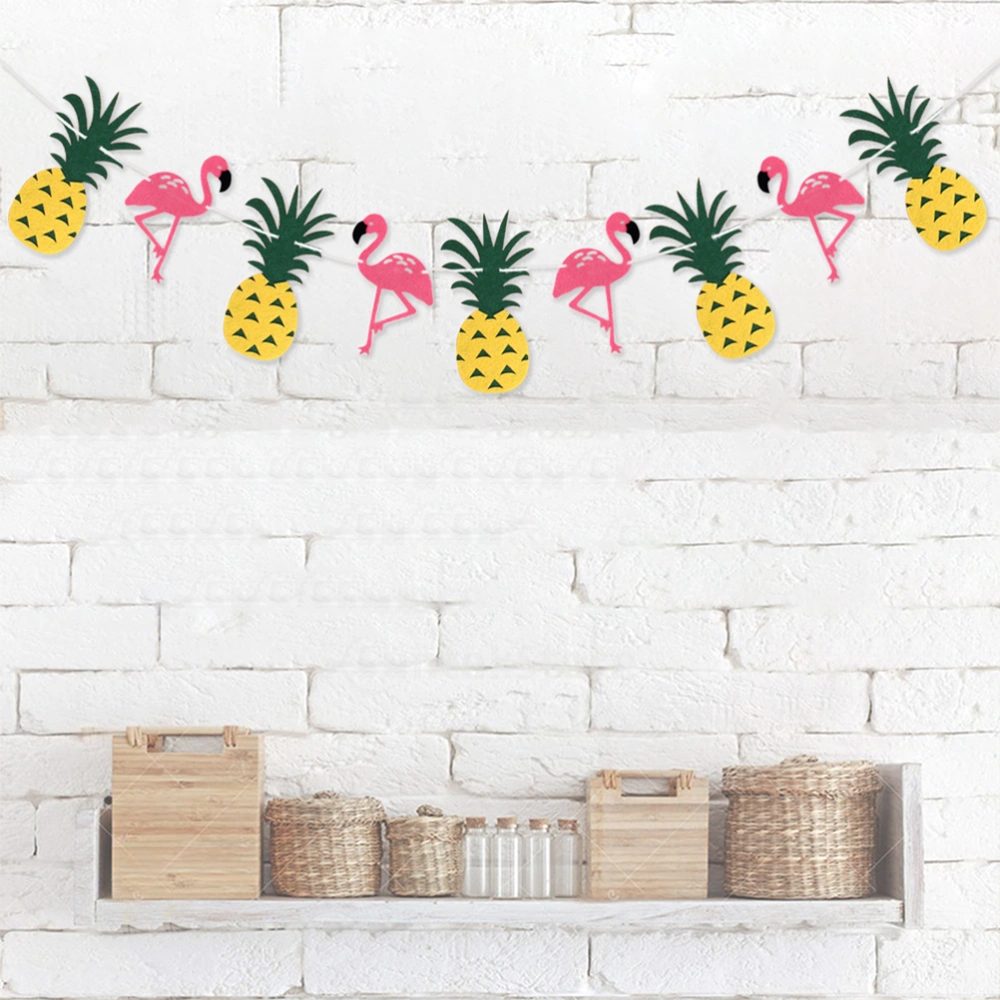 About 2M Hawaii Banner Pineapple Flamingo Bunting Pull Flag Decorative Hawaii Beach Party Decoration Supplies