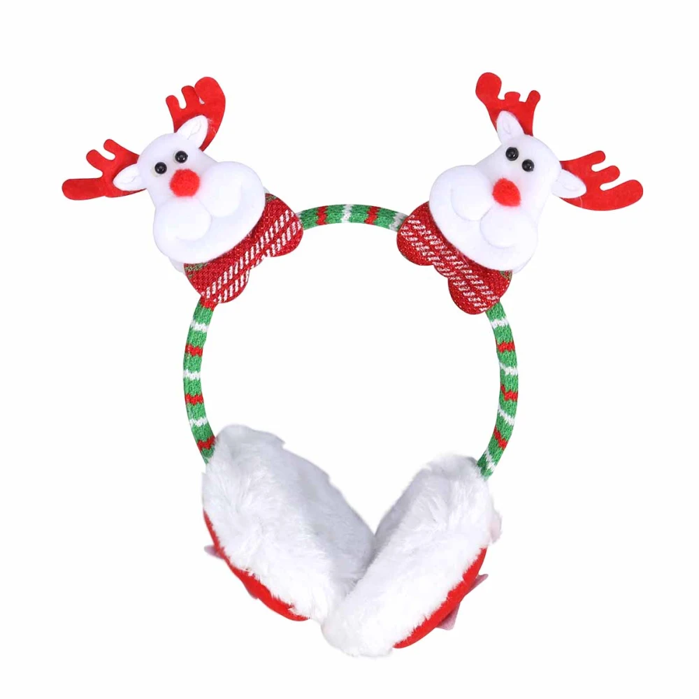 Christmas Earmuffs Furry Ear Warmer Winter Ear Covers Christmas Costume Headwear Party Supply (Elk)