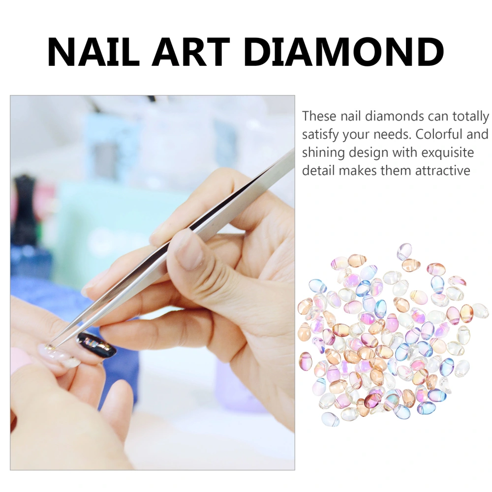 100pcs Nail Art Diamonds DIY Candy Color Diamonds Manicures Decorative Patch