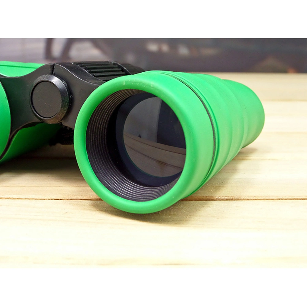 4X Adjustable Children Binoculars Simulated Focal Binoculars Toy Game Props Birthday Present for Entertaining Bird Watching (Green)