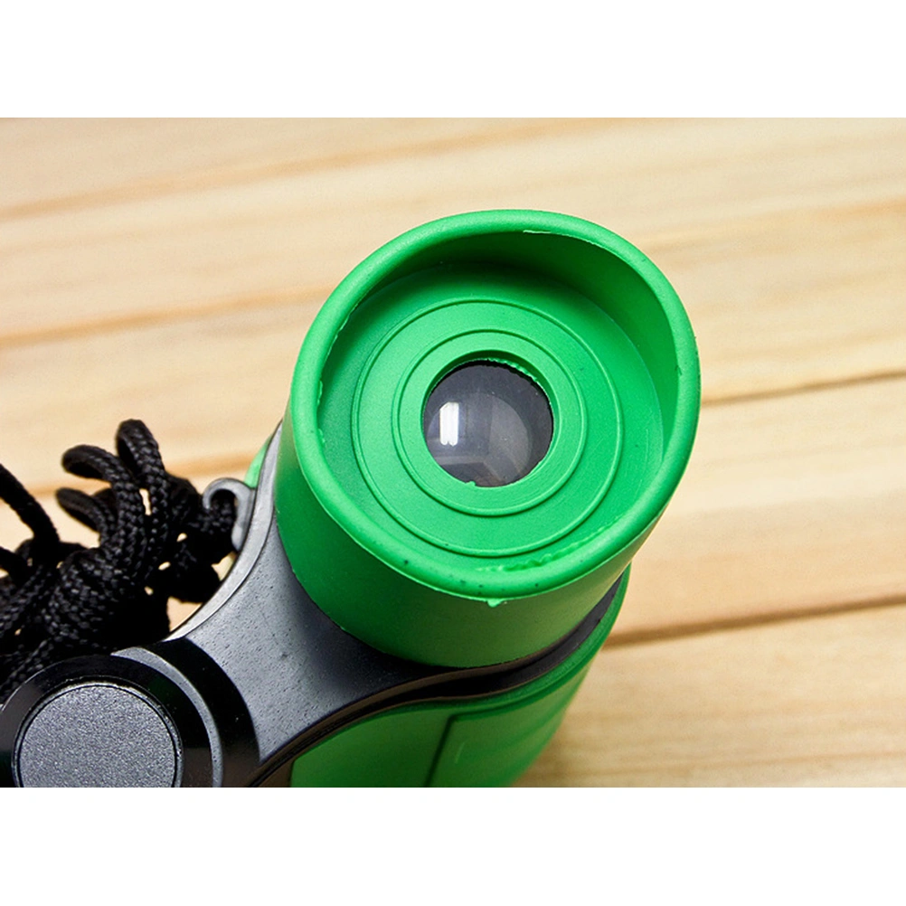 4X Adjustable Children Binoculars Simulated Focal Binoculars Toy Game Props Birthday Present for Entertaining Bird Watching (Green)