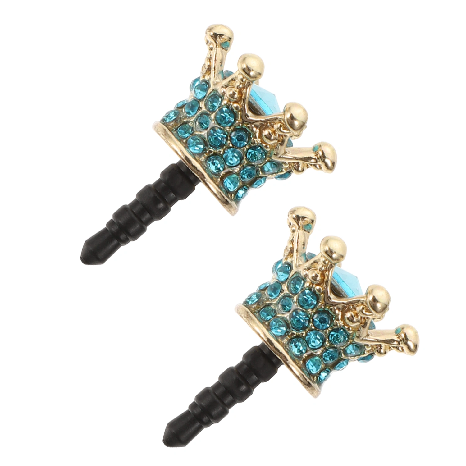 2pcs Earphone Dust Plugs Crown Shape Phone Dust Plugs for 3.5 mm Headphone