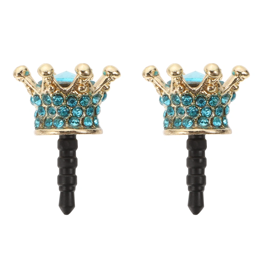 2pcs Earphone Dust Plugs Crown Shape Phone Dust Plugs for 3.5 mm Headphone