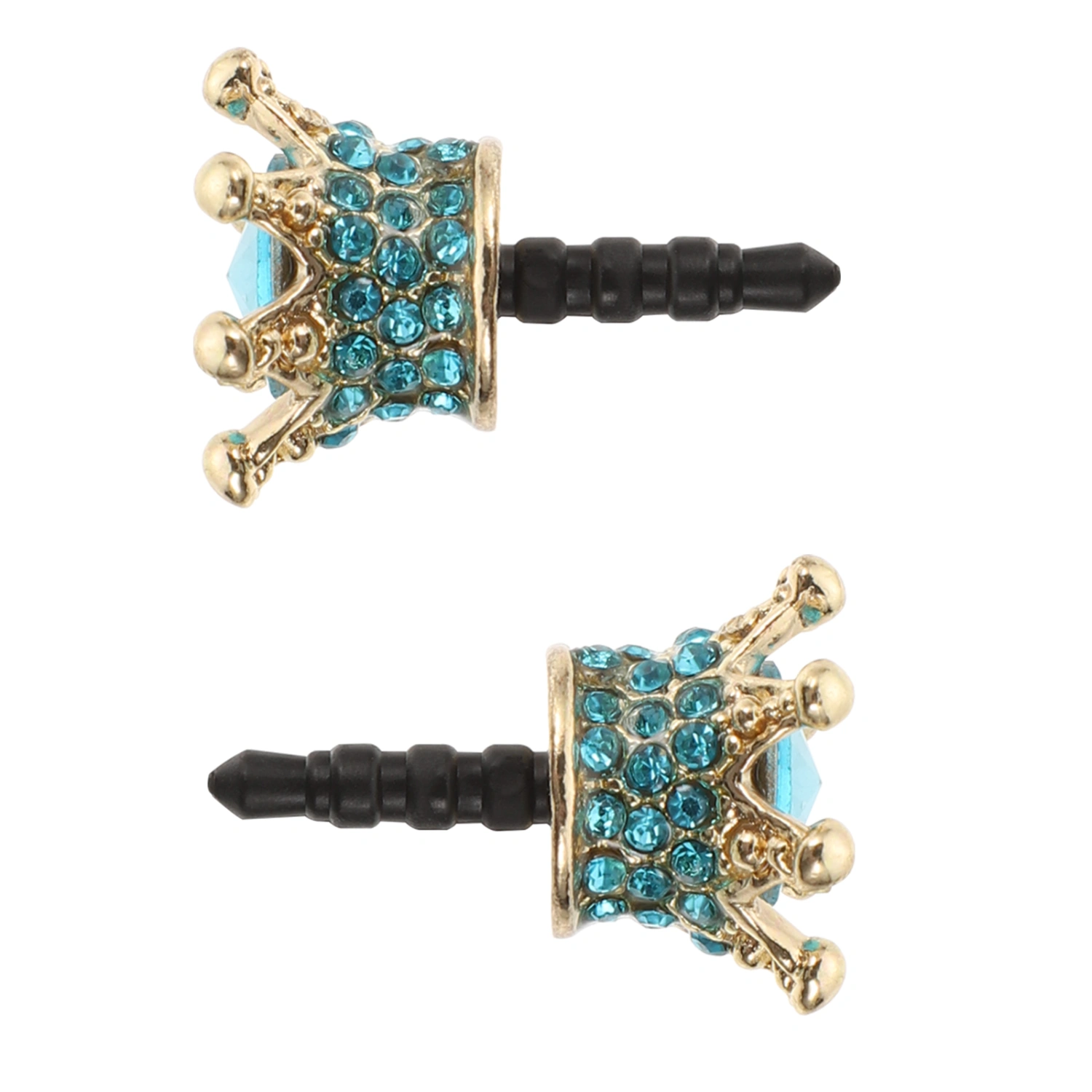 2pcs Earphone Dust Plugs Crown Shape Phone Dust Plugs for 3.5 mm Headphone