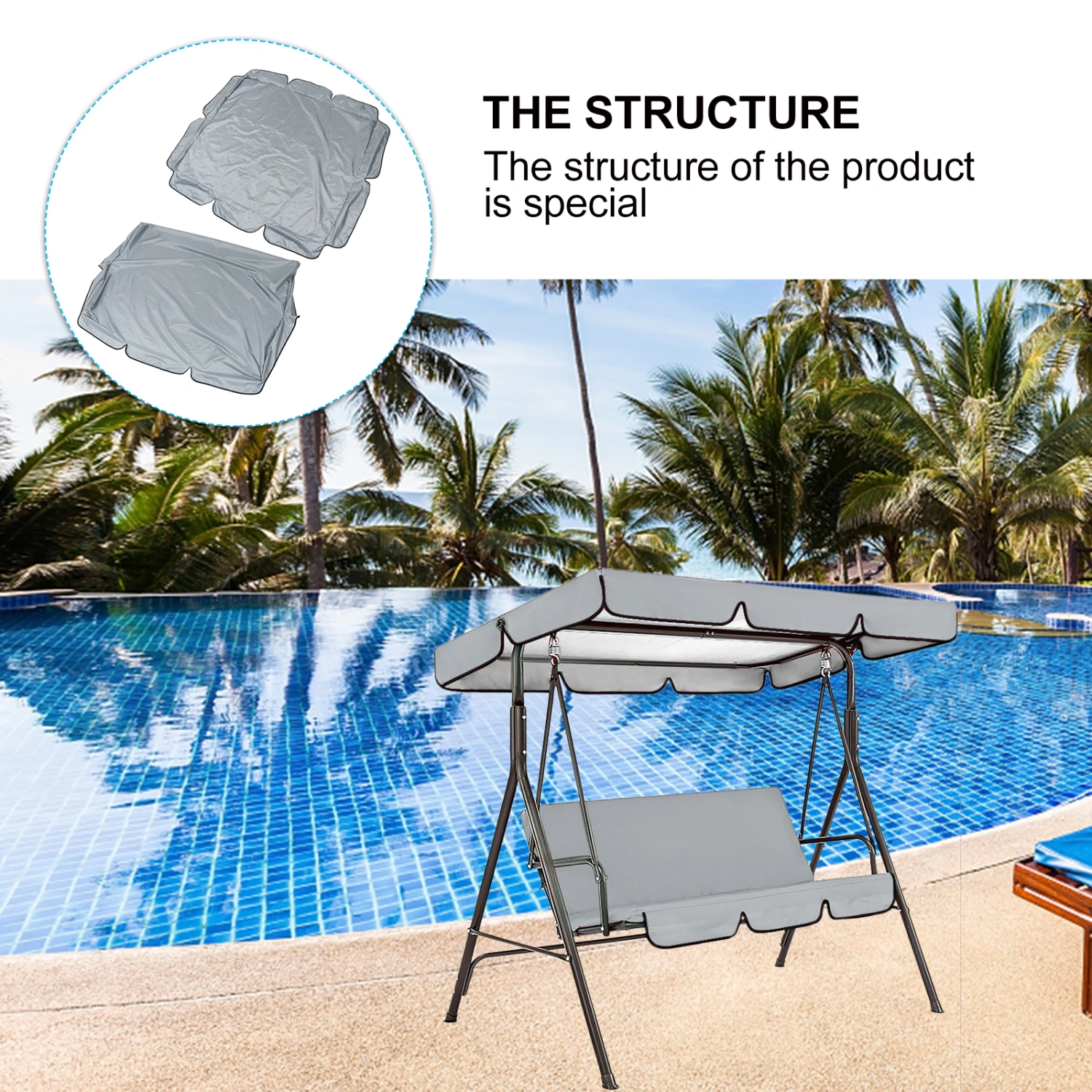 1 Set Swing Cover Dust Proof Weatherproof Swing Canopy Covering Sun Protection