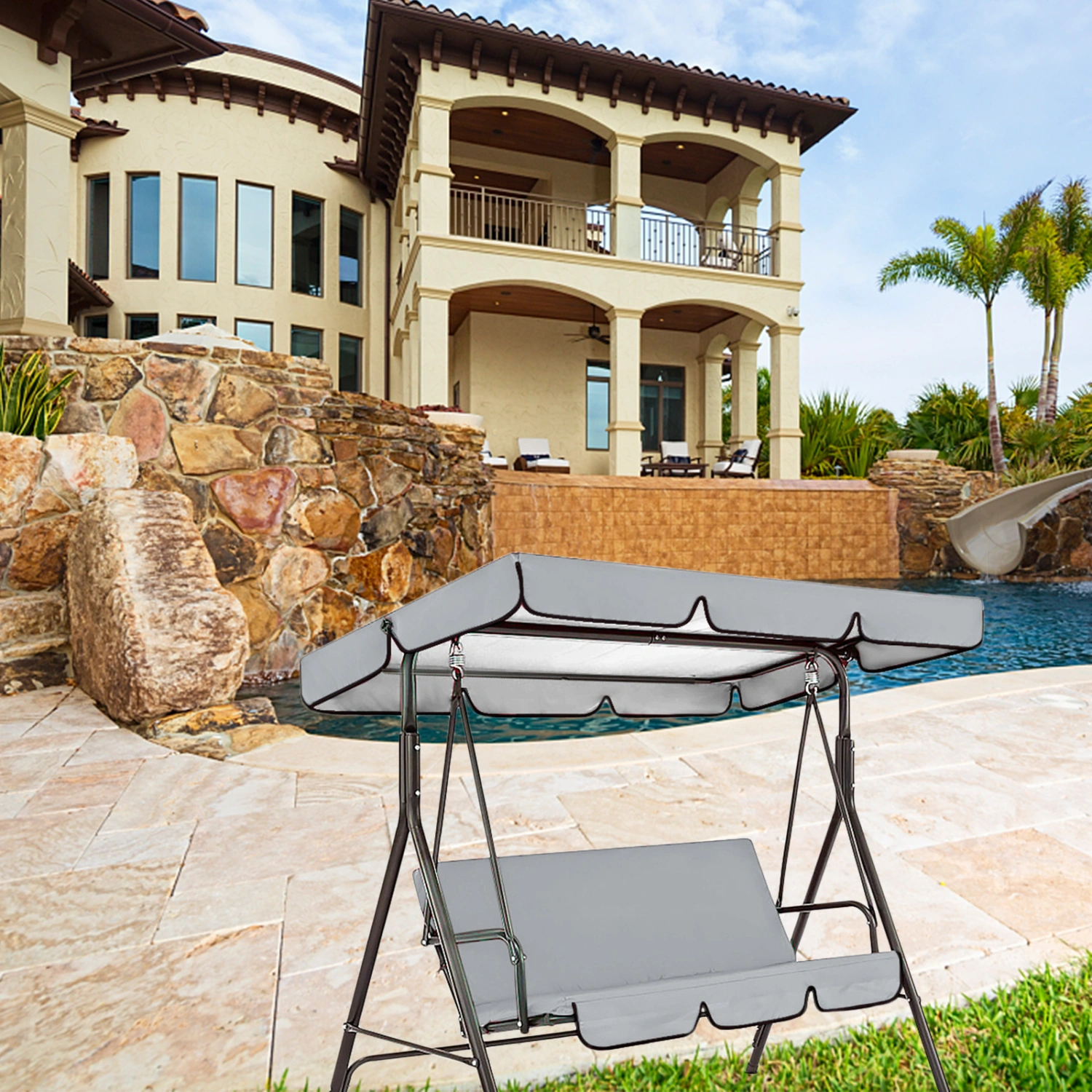 1 Set Swing Cover Dust Proof Weatherproof Swing Canopy Covering Sun Protection