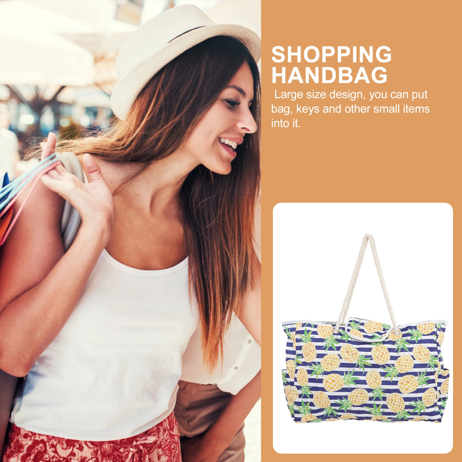 Large Capacity Shopping Bag Outdoor Travel Carrier Bag All-match Beach Bag
