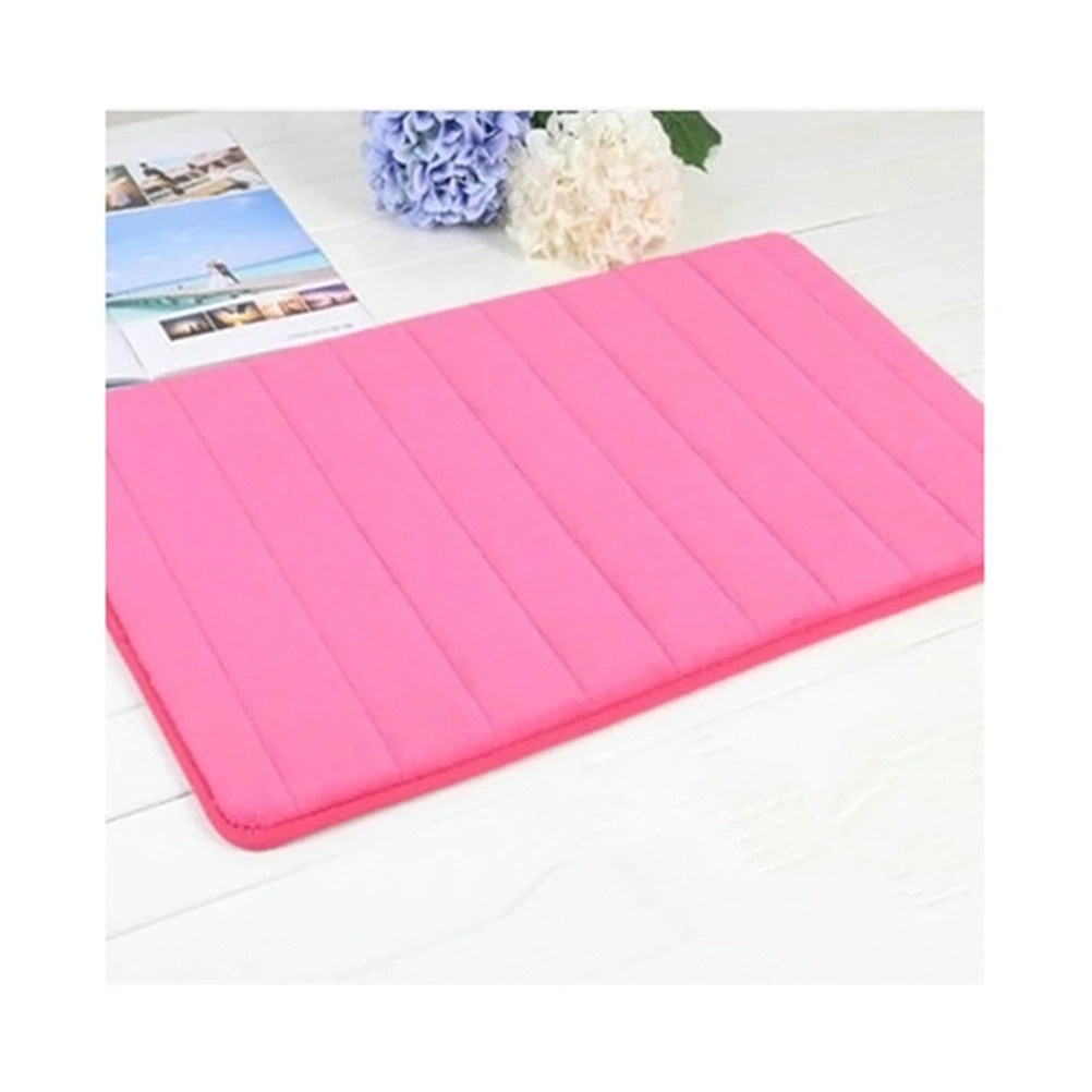 Absorbent Memory Bath Mats Bathroom Carpets Non-slip Rug 30*50cm (Rose Red)