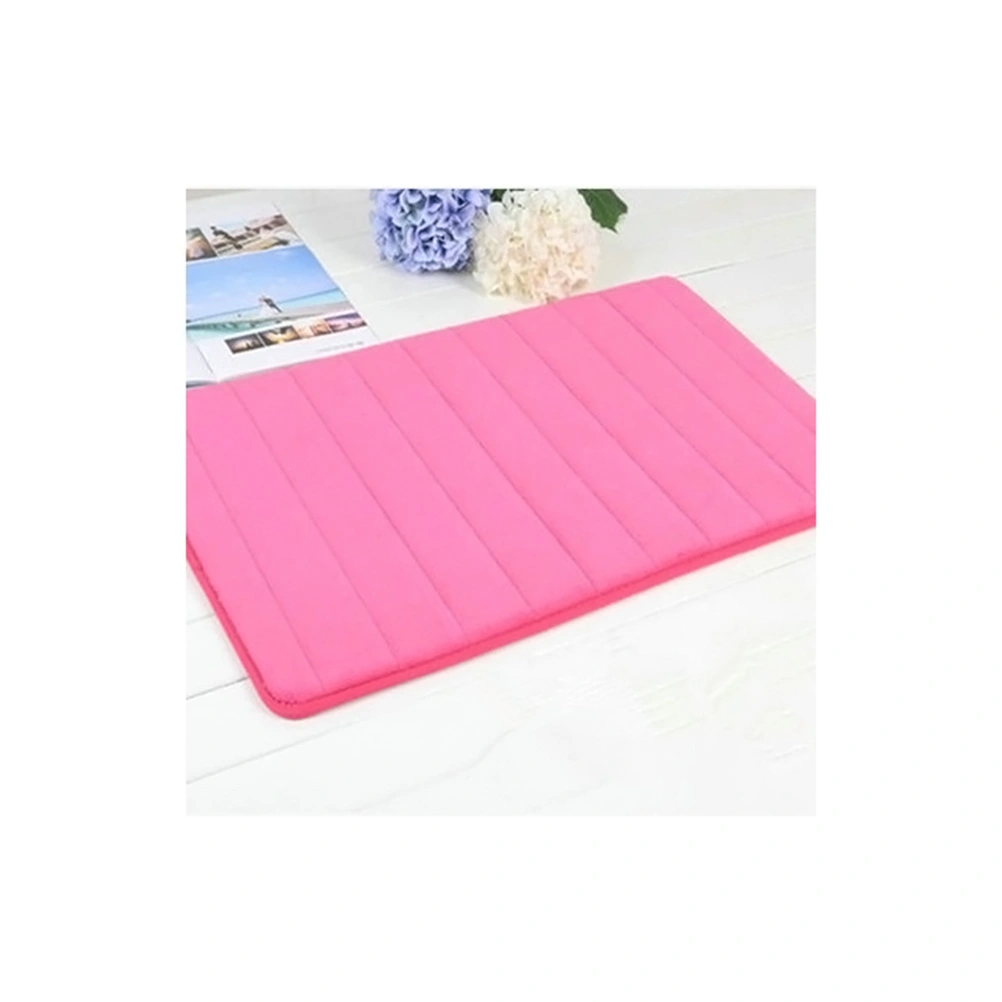 Absorbent Memory Bath Mats Bathroom Carpets Non-slip Rug 30*50cm (Rose Red)