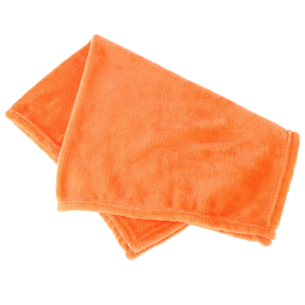 Pure Color Flannel Fleece Blanket Couch Solid Color Bed Blanket Sheet (Orange)